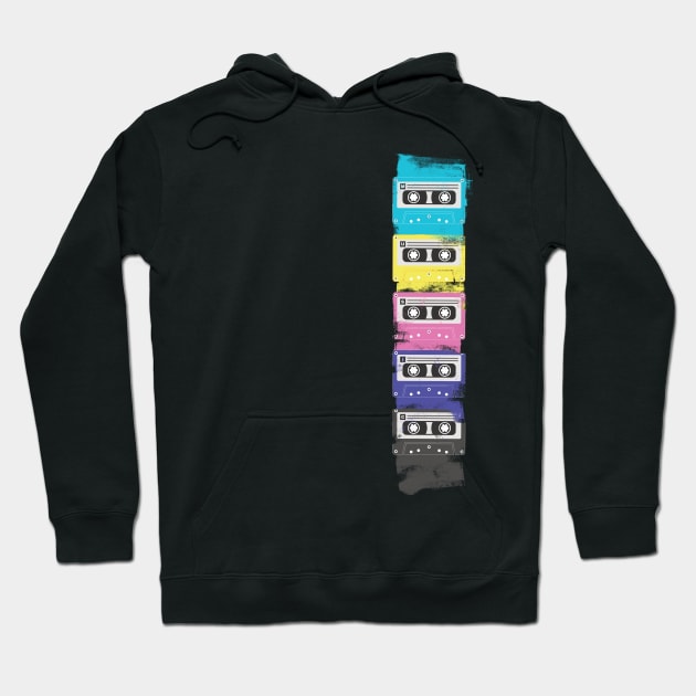 Retro Music Cassettes - A Nostalgic Journey Hoodie by InnerYou